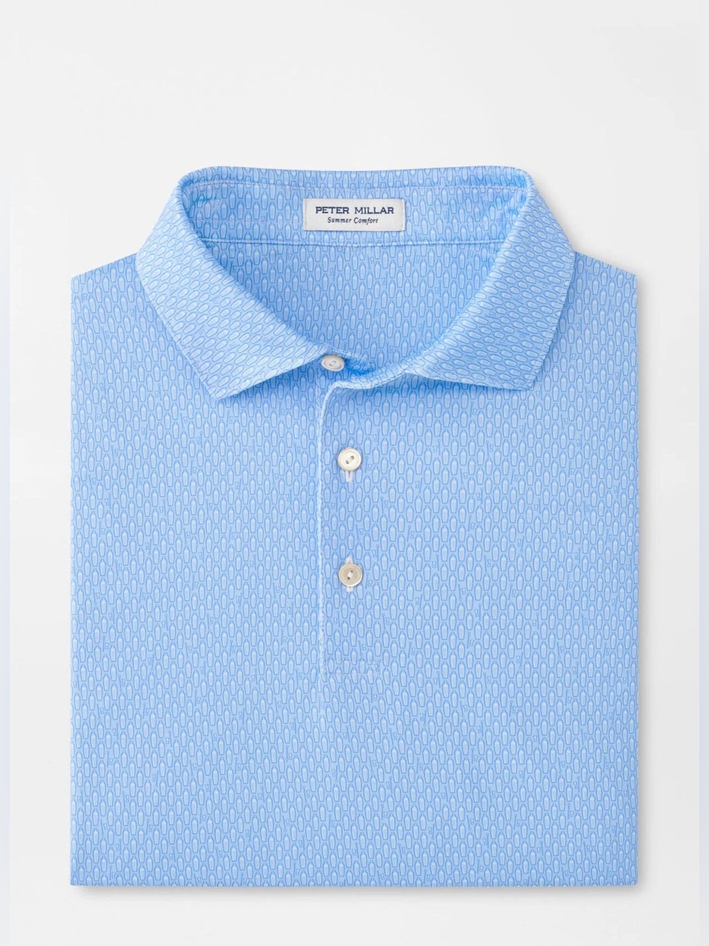 Peter Millar Shake It Up Performance Jersey Polo Summer Comfort Blue Large NWT